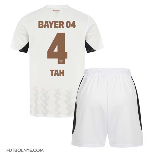 Camiseta Bayer Leverkusen Jonathan Tah #4 Visitante Equipación para niños 2024-25 manga corta (+ pantalones cortos)